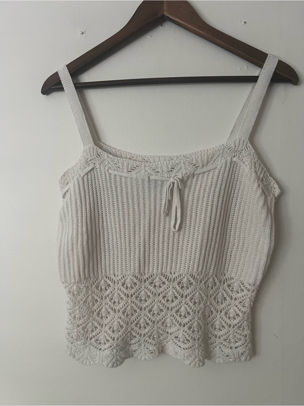 Wild fable white Crochet Knit Tank Top, women’s S, Boho, romantic feminine